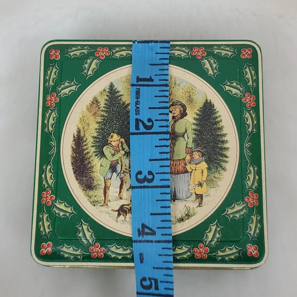 Vintage Tin box company metal made in England Christmas Day